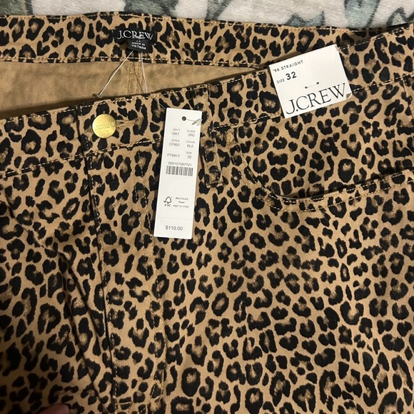 J.Crew Leopard Print Pants Size 32 Straight NWT Animal Print Statement Pants - Picture 5 of 5